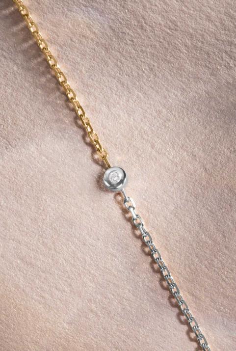 Minimaliste bicolor Chain bracelet White Gold - Redline - 0++