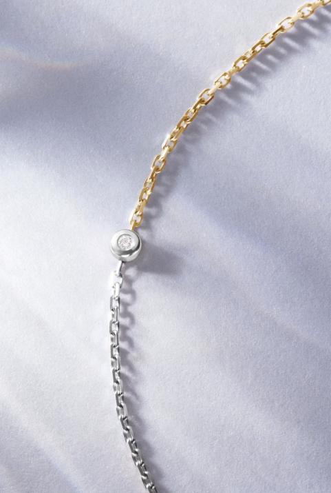Mini Pure bicolor  Chain bracelet White Gold - Redline - 0++