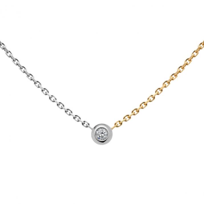 Mini Pure bicolor Chain Necklace White Gold - Redline - 0++