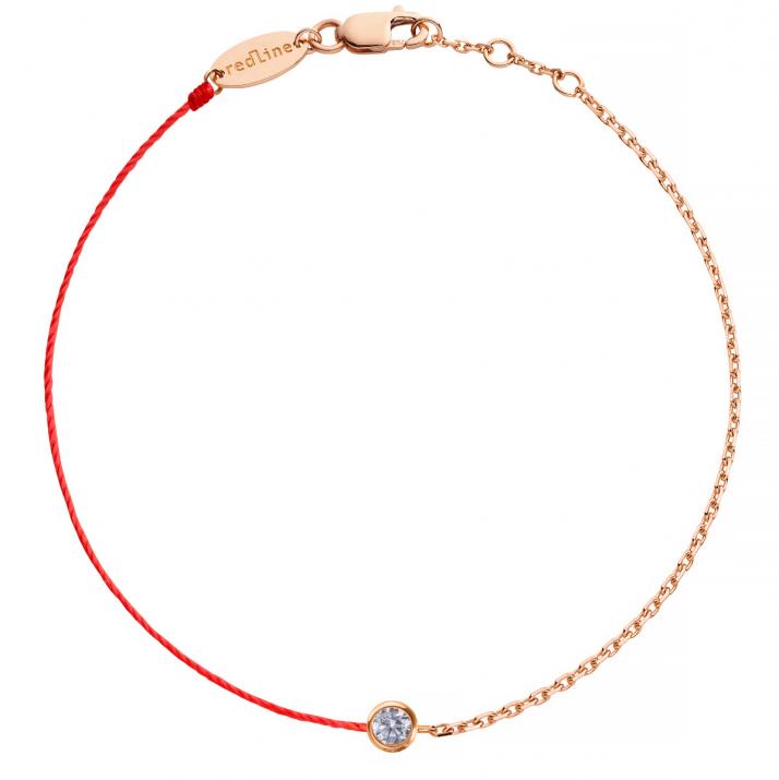Serenity Half-thread Half-chain Bracelet Rose Gold - Redline - 0++
