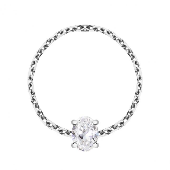 Baronne Chain Ring White Gold - Redline