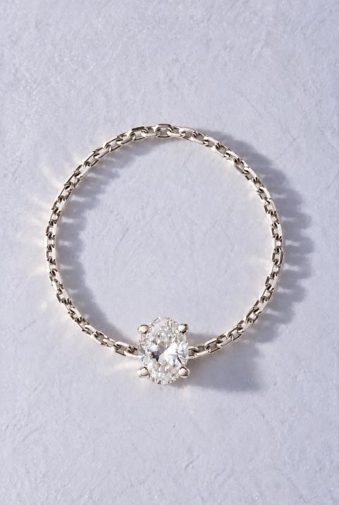 Sa Baronne Chain Ring White Gold - Redline - 0++