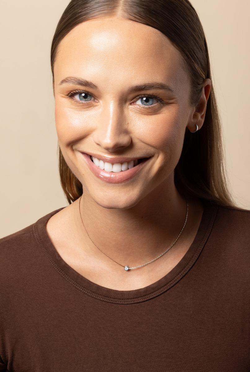 Redline Jewerly - Pure - String-Chain Necklace with 0.10ct Round