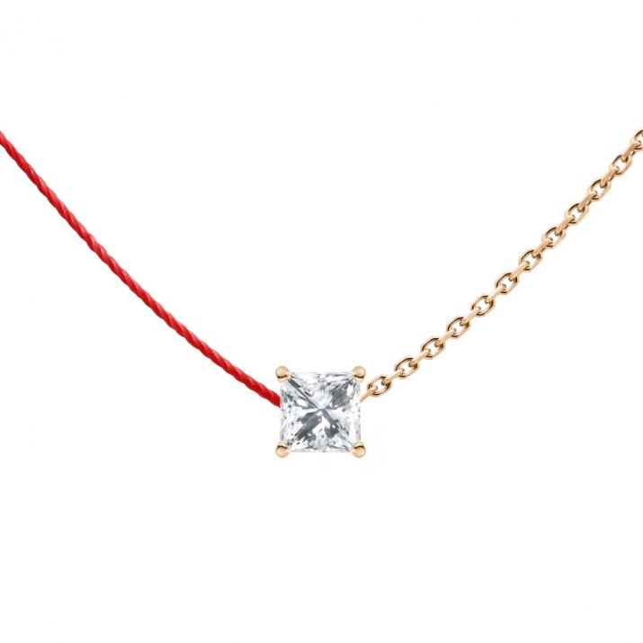 So Princesse Half-thread Half-chain Necklace Rose Gold - Redline
