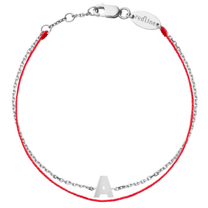 String-Chain Letter Bracelet in White Gold - Redline - 0++