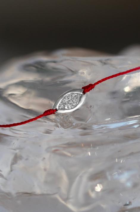 Bracelet Amande thread diamonds in white gold - Redline