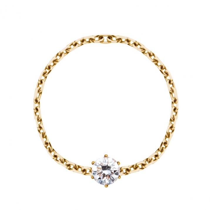 Absolu 0.10ct diamond chain ring in yellow gold - Redline - 0++