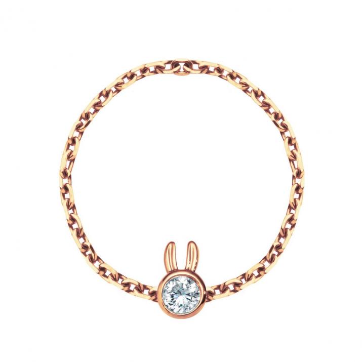 Ring Mini Rabbit Chain Pink gold - Redline