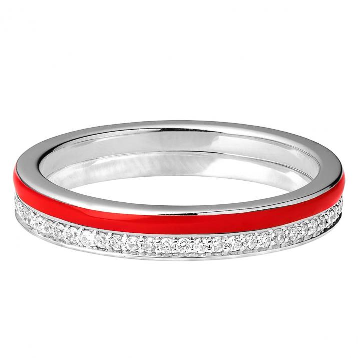 Si Joli Amour à deux Ring in White Gold - Redline - 0++