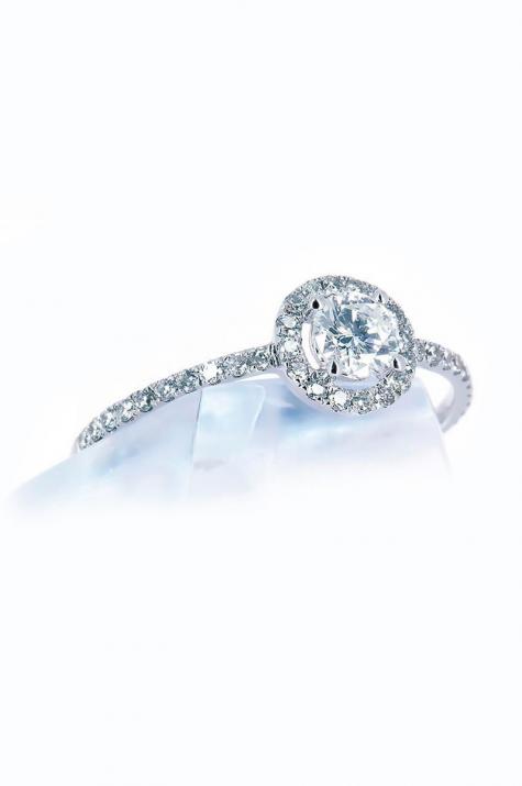 Ring with 0.47ct Round Diamond in Rose Gold Prong Setting - Redline - 0++