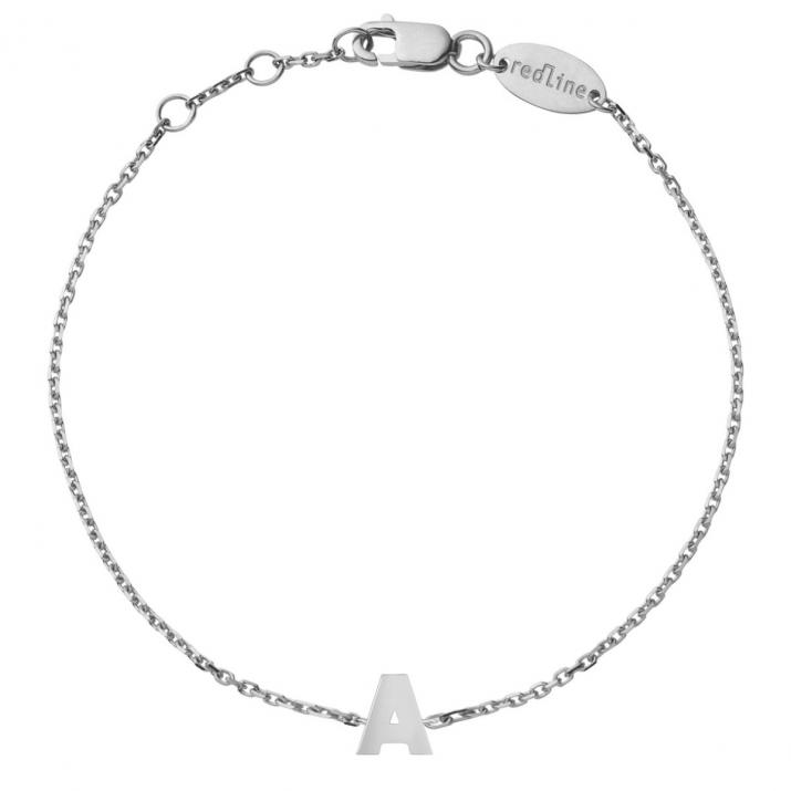 Chain Letter Bracelet in White Gold - Redline - 0++