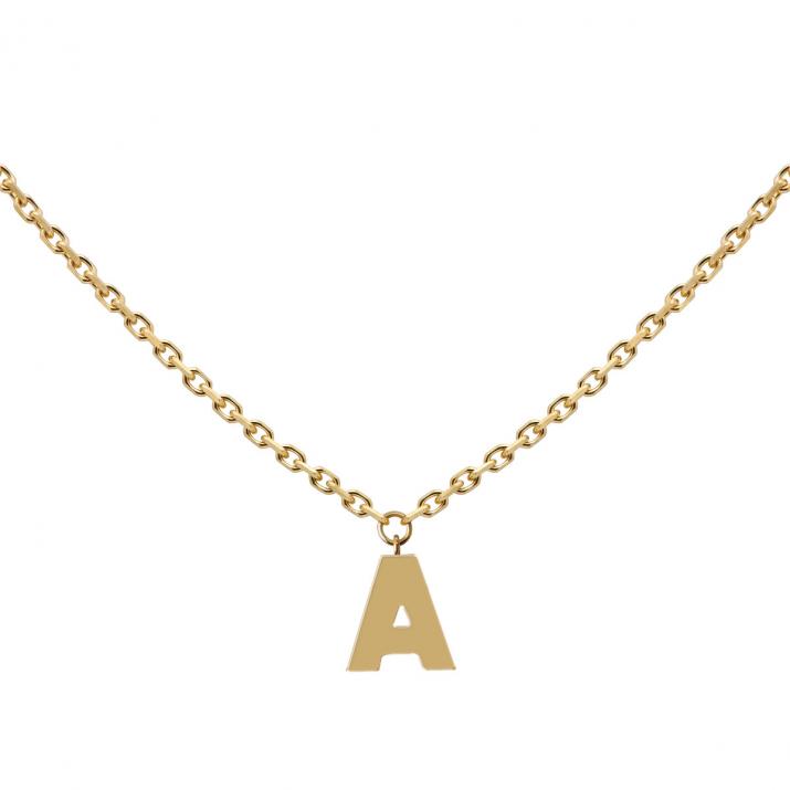Chain Necklace with Letter in Yellow Gold - Redline - 0++