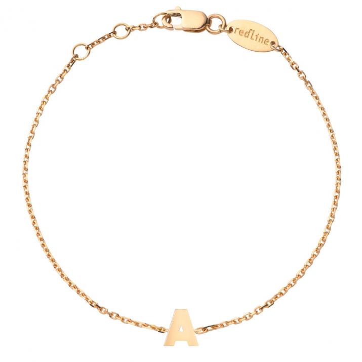 Chain Letter Bracelet in Yellow Gold - Redline - 0++