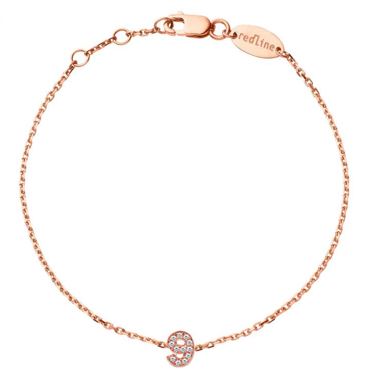 My Number pavé diamonds Chain Bracelet White Gold - Redline - 0++