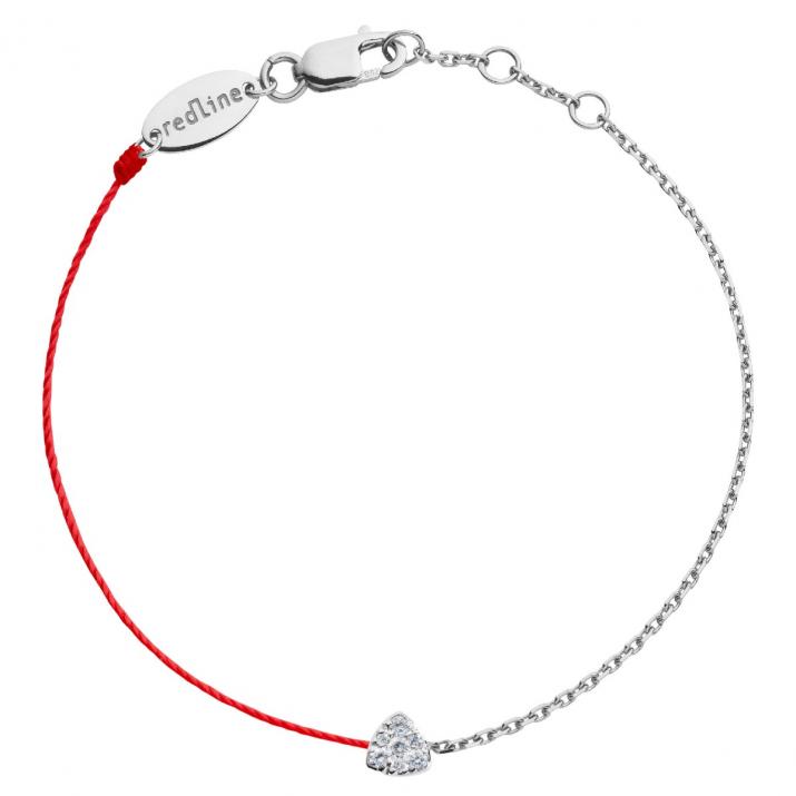 String-Chain Bracelet For Women with 0.05ct Trillion Diamond in White Gold Prong Setting - Redline