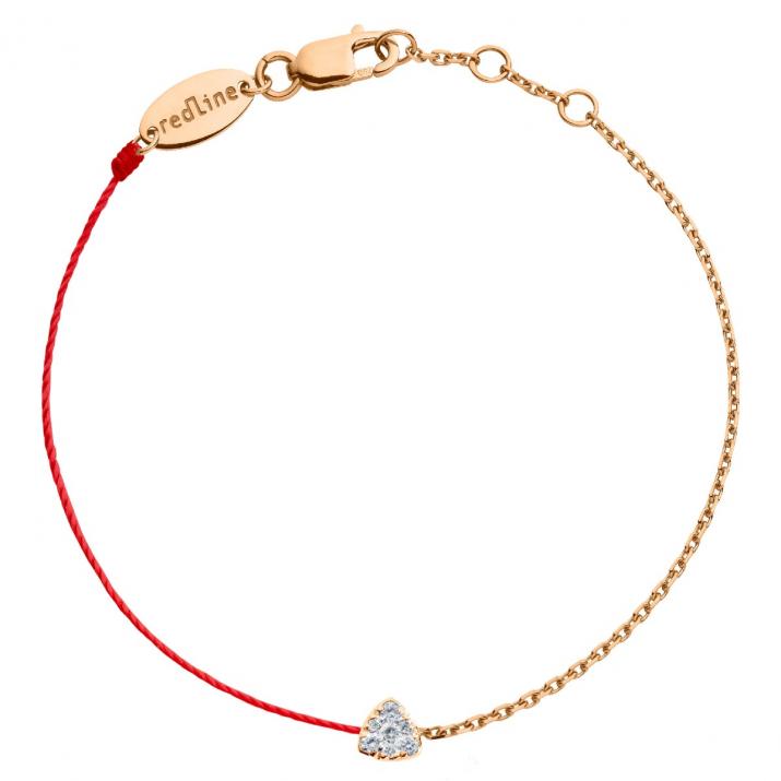 String-Chain Bracelet For Women with 0.05ct Trillion Diamond in Rose Gold Prong Setting - Redline