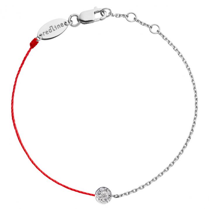 String-Chain Bracelet For Women with 0.05ct Round Diamond in White Gold Prong Setting - Redline