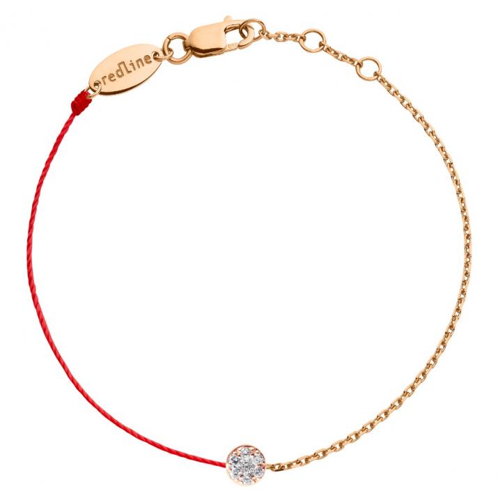 String-Chain Bracelet For Women with 0.05ct Round Diamond in Rose Gold Prong Setting - Redline