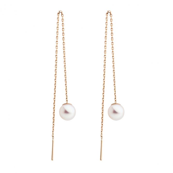 Earrings with Pearl in Yellow Gold - Redline - 0++