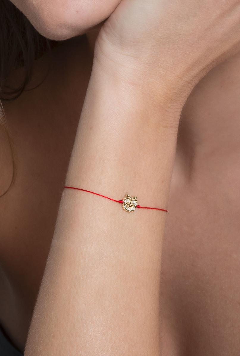 Bracelet Mini Ryu Dragon Fil Yellow Gold White Diamond 0 020ct Redline