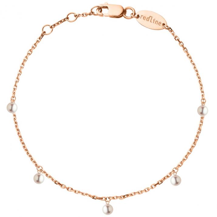 Milakoya 5 pearls bracelet on a rose gold chain  - Redline - 0++