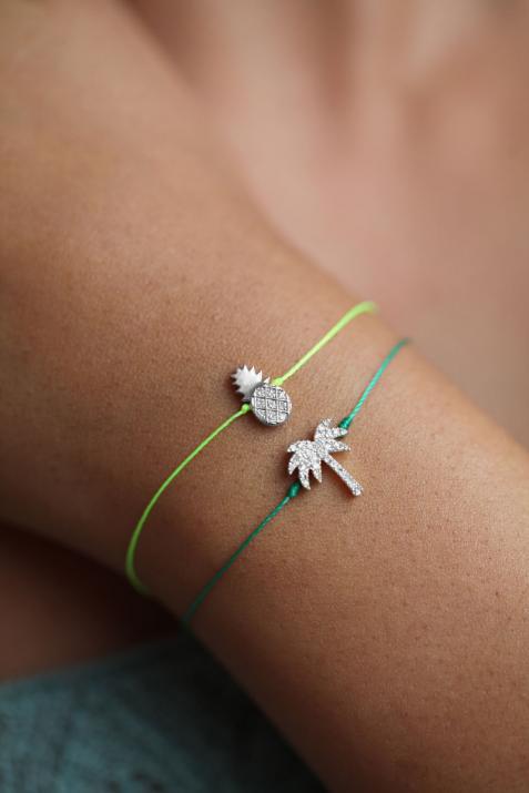 Pineapple thread Bracelet in White Gold - Redline - 0++