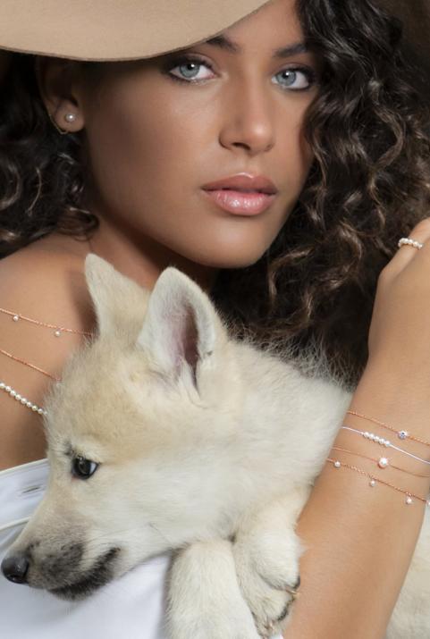 Milakoya 5 pearls bracelet on a rose gold chain  - Redline - 0++