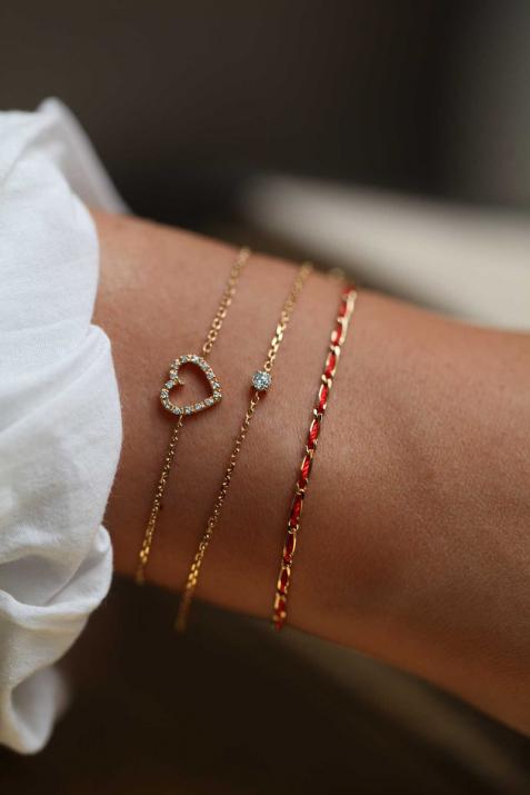 Yellow gold Entrelacet bracelet with thread - Redline - 0++