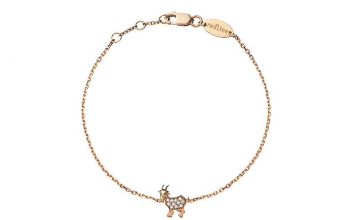Chain Bracelet For Women with 0.06ct Round Diamond in Rose Gold Pavé Setting - Redline
