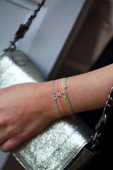 Bracelet fil coeur or noir pavé diamant - Redline - 0++