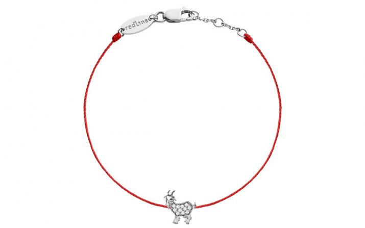 String Bracelet For Women with 0.06ct Round Diamond in White Gold Pavé Setting - Redline - 0++