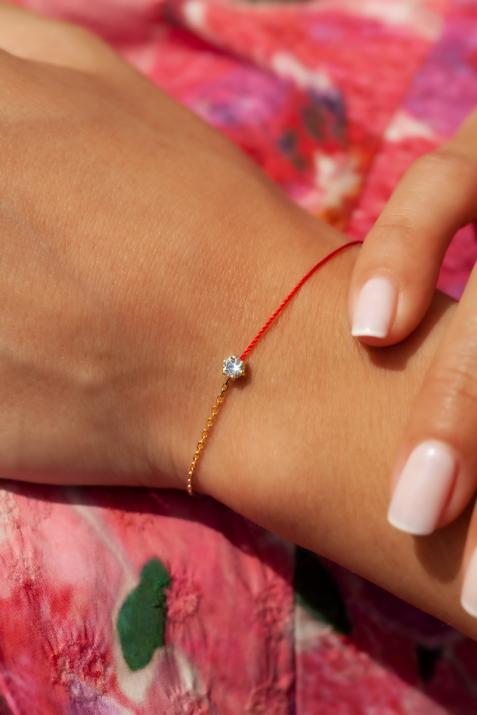 Half-thread half-chain So Absolu bracelet in yellow gold - Redline - 0++