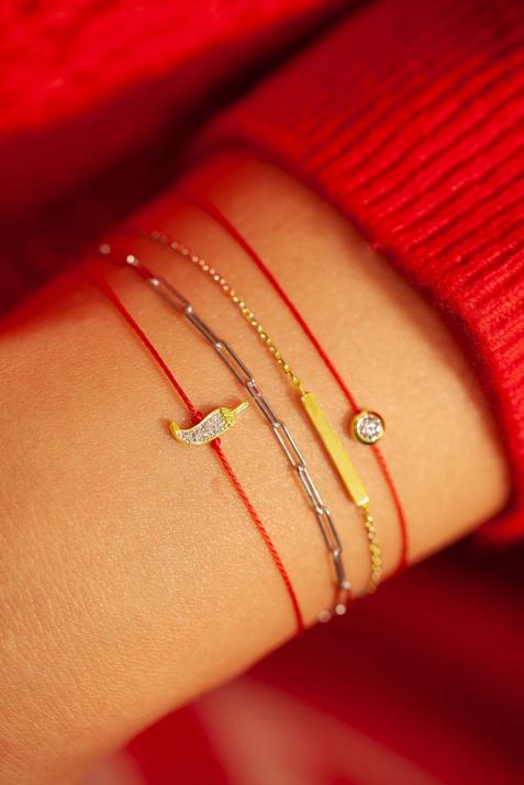 String bracelet Spicy in yellow gold and diamonds - Redline - 0++