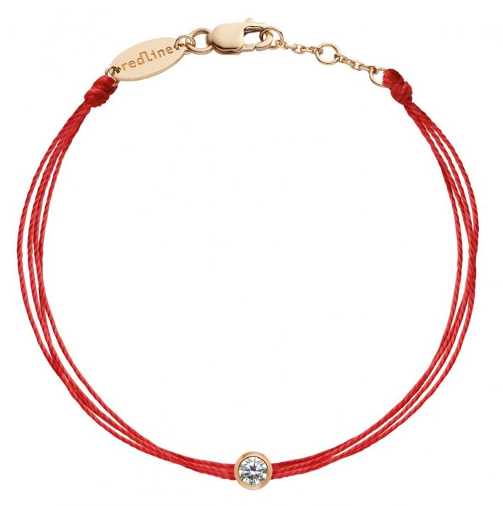 Multistring Bracelet For Men with 0.10ct Round Diamond in Rose Gold Bezel Setting - Redline - 0++