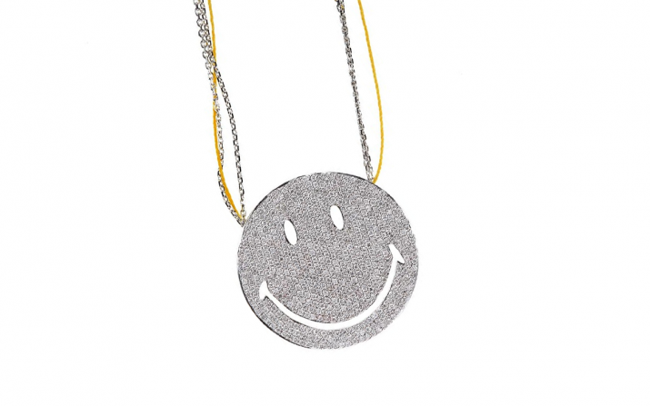 String-Chain Necklace For Women with 1.91ct Round Diamond in White Gold Pavé Setting - Redline - 0++