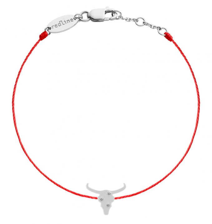 Lucky Ox white gold thread bracelet - Redline - 0++