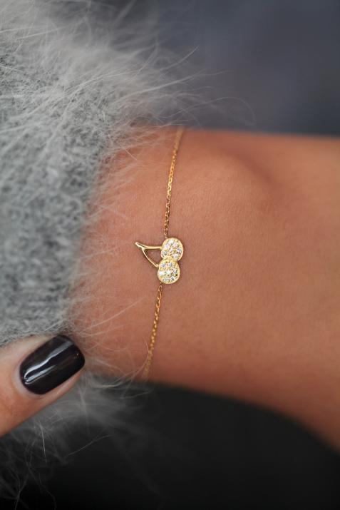 Cerisette diamond chain bracelet in yellow gold - Redline