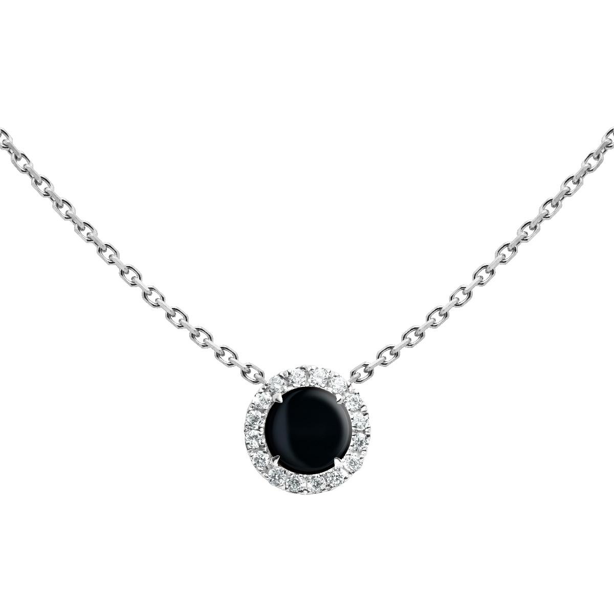 Black Onyx Square Charm Pendant Necklace – OUZEL