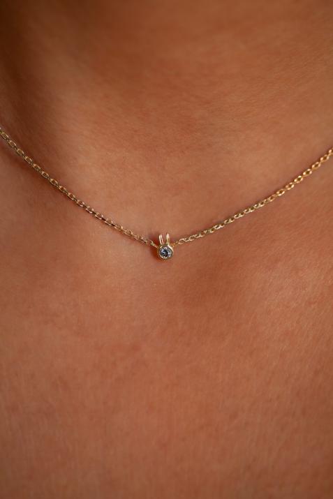 Mini Pure Rabbit chain necklace in yellow gold - Redline - 0++