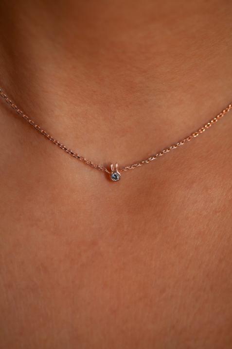 Mini Pure Rabbit chain necklace in rose gold - Redline - 0++