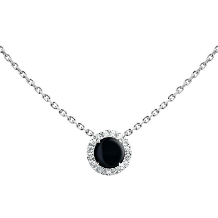 Reine Onyx Chain Necklace White Gold  - Redline - 0++