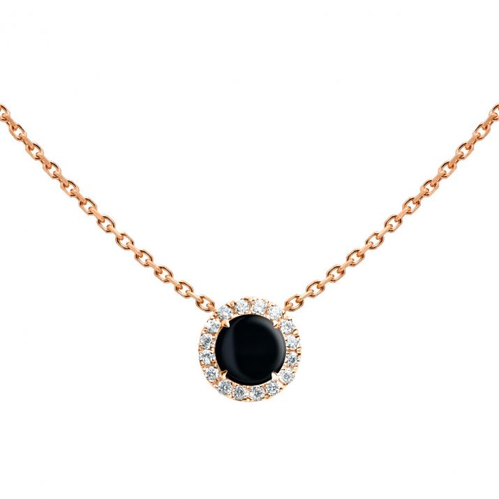 Reine Onyx Chain Necklace Pink Gold - Redline - 0++