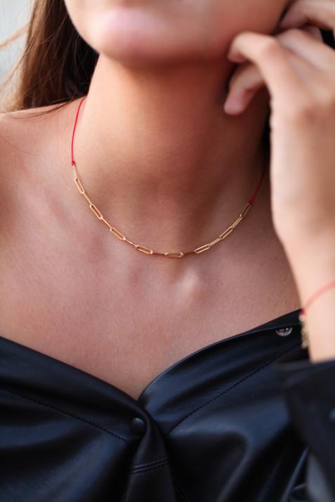 My Way thread Necklace in Yellow Gold - Redline - 0++