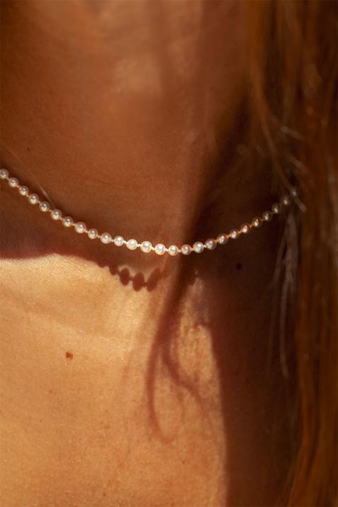 Avakoya Pearl Necklace with rose gold clasp - Redline - 0++