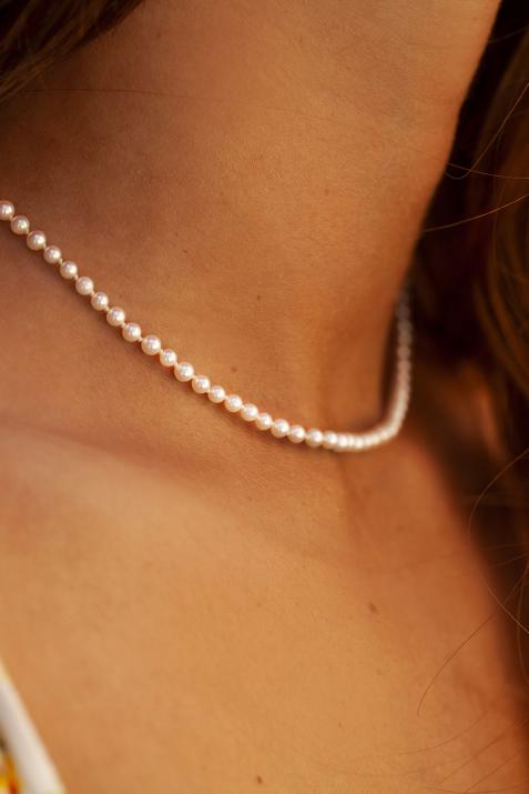 Avakoya Pearl Necklace with rose gold clasp - Redline - 0++
