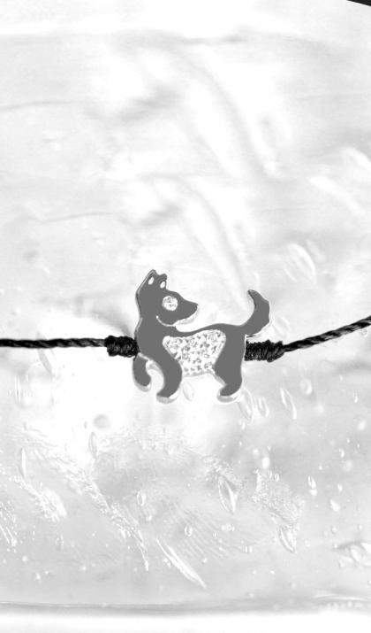 String Bracelet For Women with 0.02ct Diamond in White Gold Pavé Setting - Redline - 0++