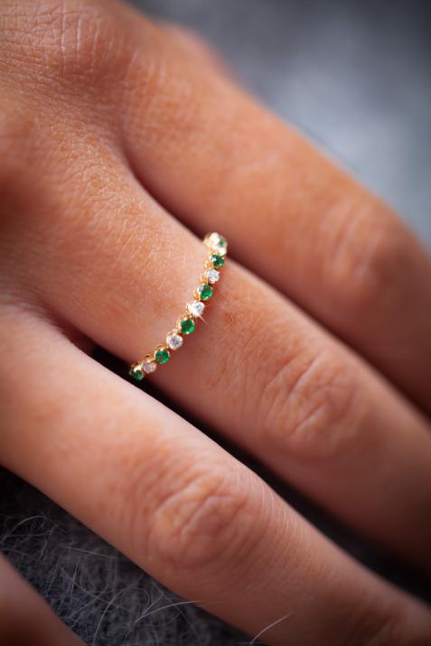 Ring Marilyn emeral Yellow gold - Redline - 0++