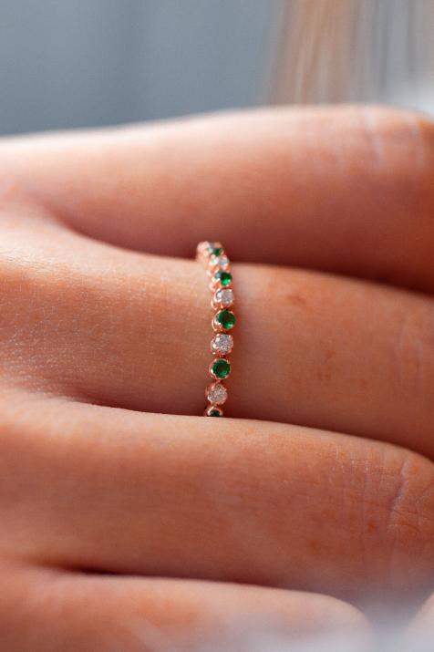 Ring Marilyn emeral Pink gold - Redline - 0++