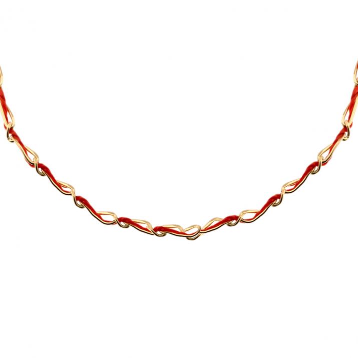 Yellow gold Entrelacet thread necklace - Redline - 0++