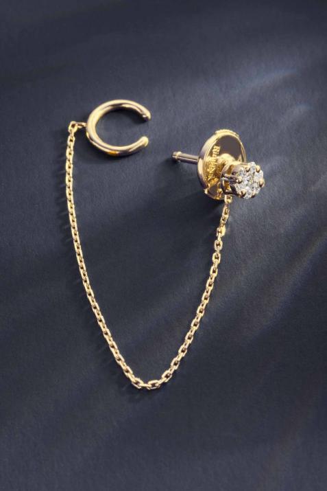 Illusion Impertinente yellow gold earring - Redline - 0++